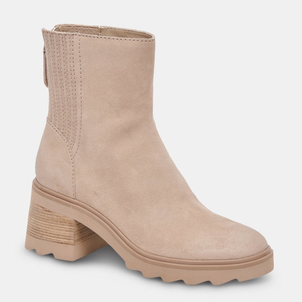 Dolce Vita Beige Suede Ankle Boots - Picture 2 of 10